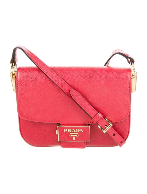 PRADA Saffiano Lux Crossbody Bag Talco 